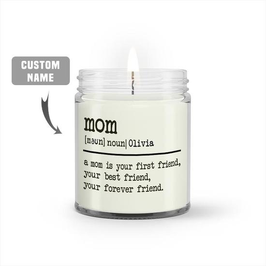 Custom Mom Definition Watercolor Candle | Mothers Day Gifts For Mom | Personalized Name Mom Candle