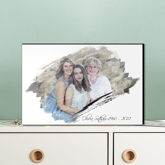 Custom Brush Add Deceased Loved One To Picture Wood Panel | Custom Photo | Memorial Combine Photos Gifts | Personalized Memorial Wood Photo Panel