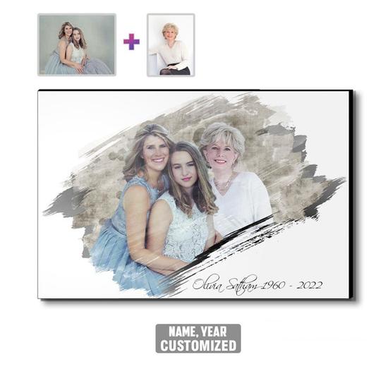Custom Brush Add Deceased Loved One To Picture Wood Panel | Custom Photo | Memorial Combine Photos Gifts | Personalized Memorial Wood Photo Panel