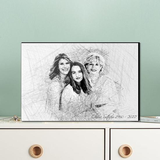 Custom Pencil Add Deceased Loved One To Picture Wood Panel | Custom Photo | Memorial Combine Photos Gifts | Personalized Memorial Wood Photo Panel