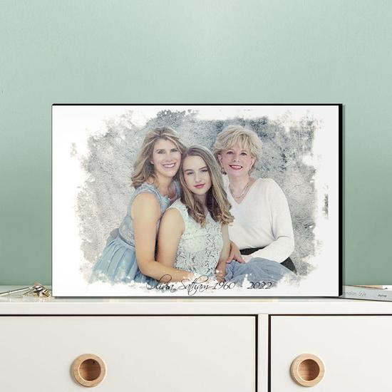 Custom Vintage Add Deceased Loved One To Picture Wood Panel | Custom Photo | Memorial Combine Photos Gifts | Personalized Memorial Wood Photo Panel