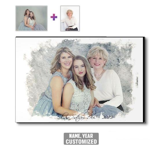 Custom Vintage Add Deceased Loved One To Picture Wood Panel | Custom Photo | Memorial Combine Photos Gifts | Personalized Memorial Wood Photo Panel