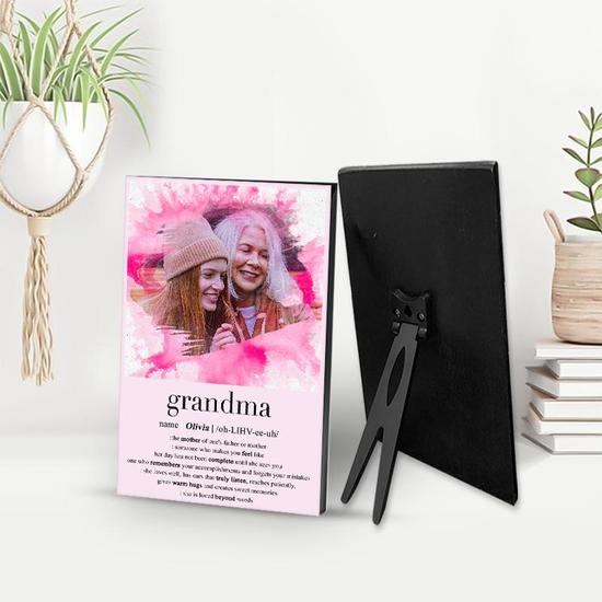 Custom Grandma Definition Watercolor Wood Panel | Mothers Day Gifts For Grandma | Personalized Photo Mothers Day Wood Panel