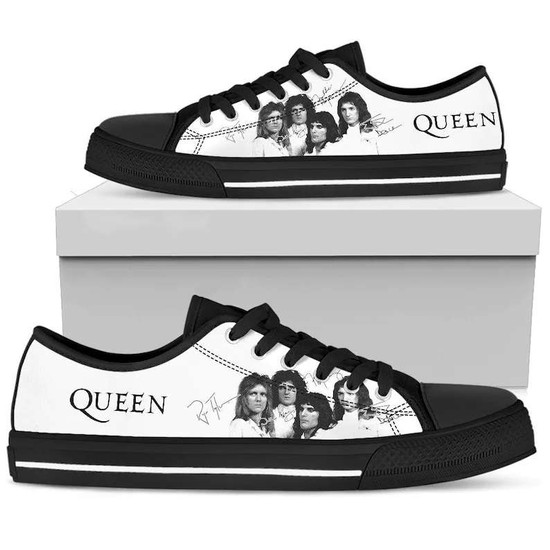 Love Queen Rock Band Sneakers Low Top Canvas Shoes Monsterry