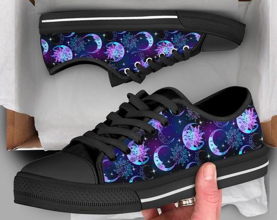 Witch Wicca deals Moon Zodiac Low Top Canvas Shoes