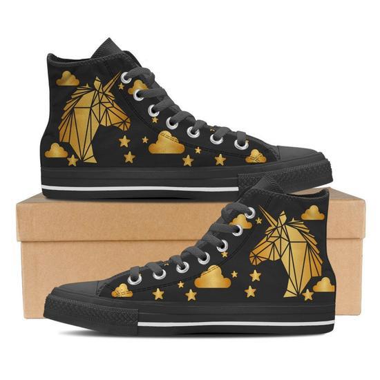 Gold Unicorn High Top Shoes Women S High Top Shoess Monsterry