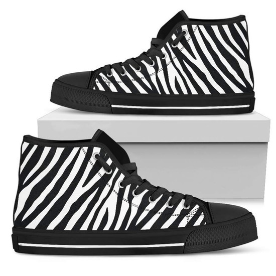 Black White Zebra Women s High Top Shoes Monsterry