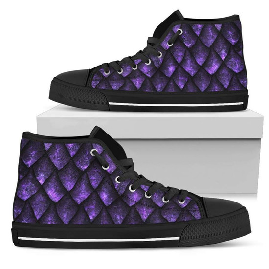 Purple Dragon Scales Men s High Top Shoes Monsterry