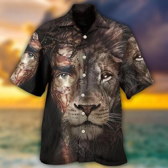 lion print shirt mens