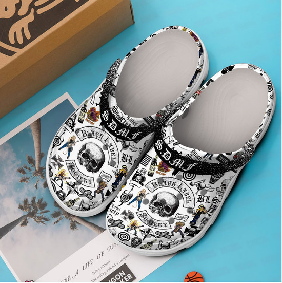 Black Label Society Music Crocs Crocband Clogs Shoes - Monsterry