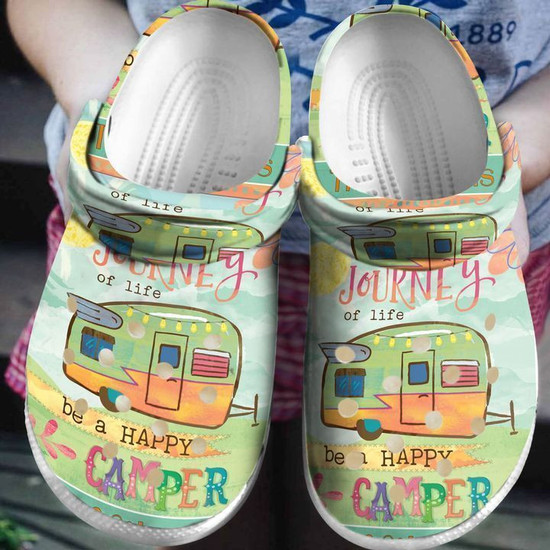 Camping Be Happy Camper Classic Clogs Shoes Monsterry