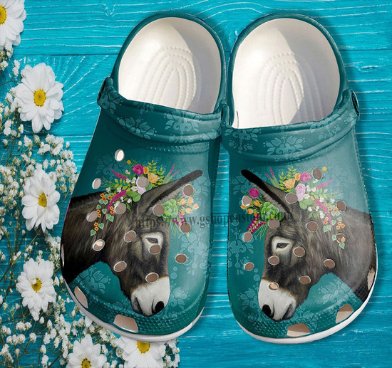 Donkey Girl Flower Shoes Gift Daughter Donkey Girl Horse Lover Clogs Gift Women Mother Day Monsterry UK