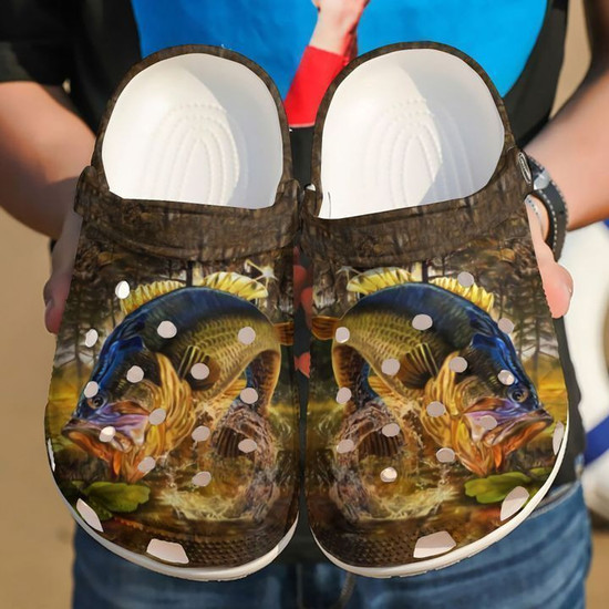 Fishing Largemouth Bass Classic Clogs Shoes Monsterry