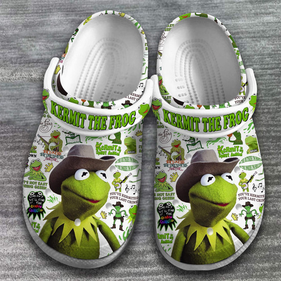 Kermit The Frog Cartoon Crocs Crocband Clogs Shoes Monsterry UK