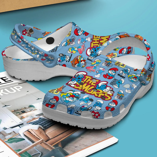 The Smurfs Cartoon Crocs Crocband Clogs Shoes - Monsterry
