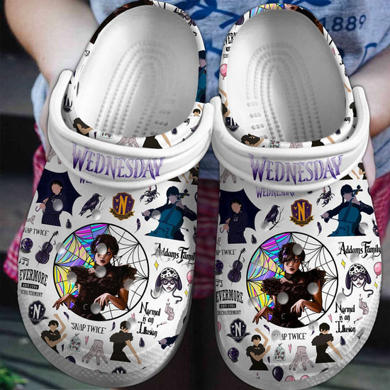 Wednesday Tv Series Halloween Crocs Crocband Clogs Shoes