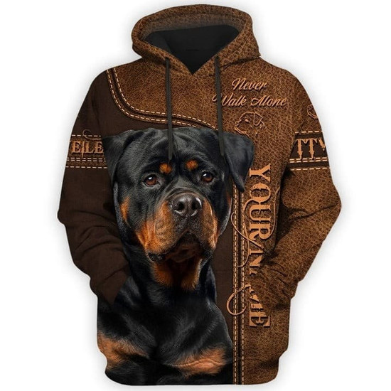 Personalized Name Funny Rottweiler Never Walk Alone All Over