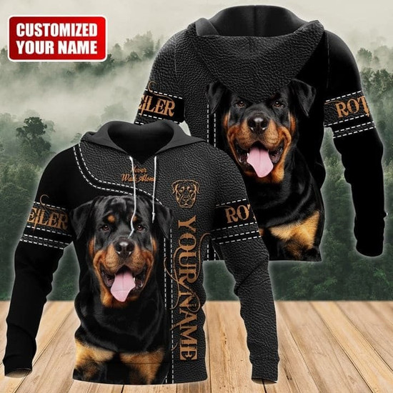 Personalized Name Funny Rottweiler Never Walk Alone All Over Printed Unisex Hoodie Gift For Dog Lovers Monsterry