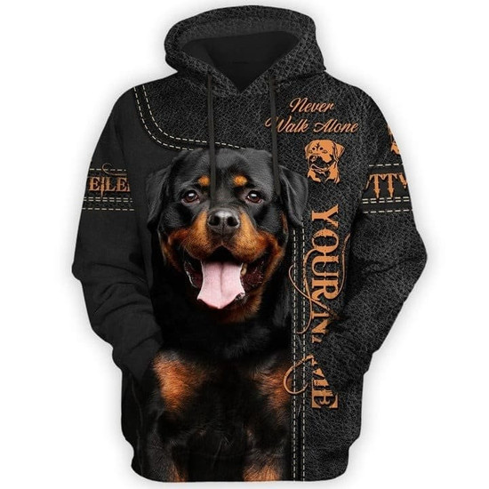 Personalized Name Funny Rottweiler Never Walk Alone All Over