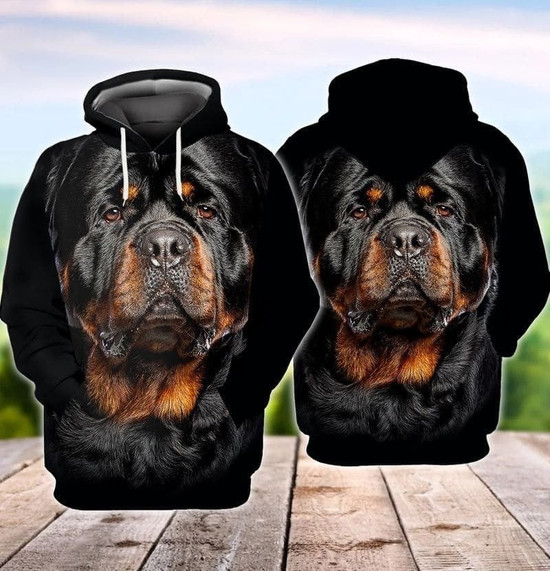 Felpa Con Cappuccio Donna Rottweiler Battito Cardiaco - Regalo Per Amanti Dei Cani - Taglia Unica