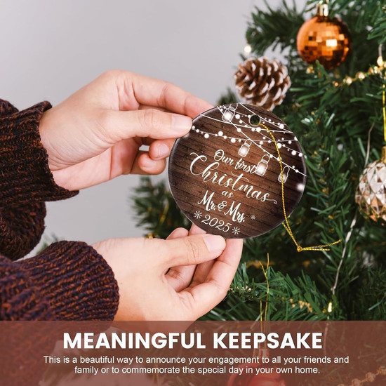 Personalized Circle Photo Christmas Ornament