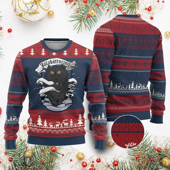 Icelandic Xmas Ugly Christmas Sweater Yule Cat Jolakotturinn Xmas