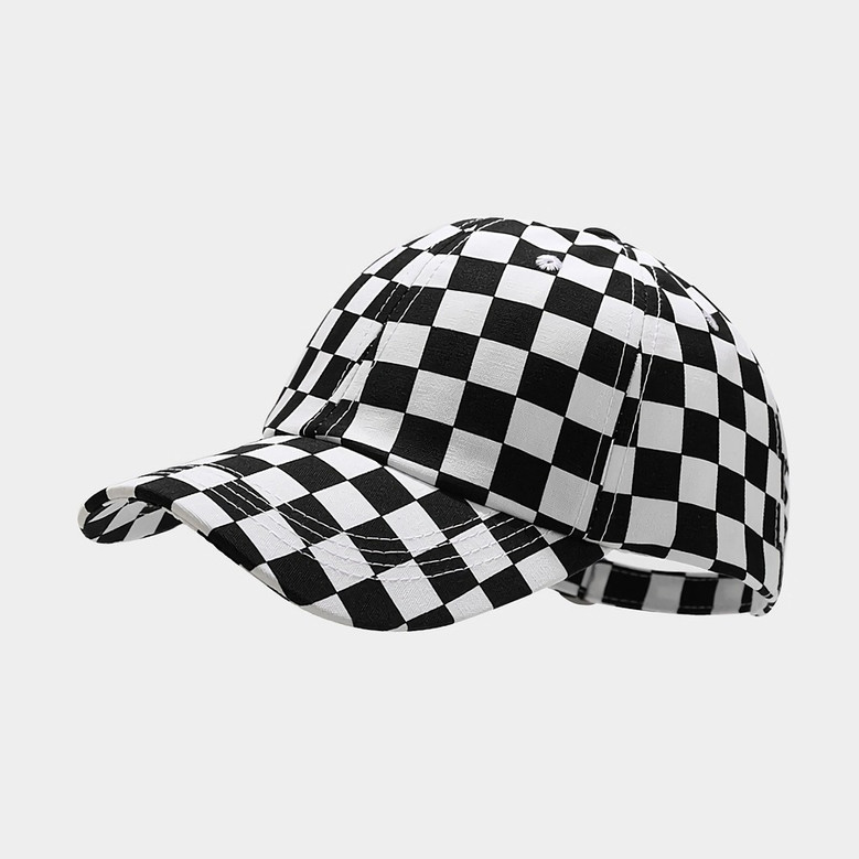 Spring Summer New 2 Colors Checkerboard Printing Fashion Retro Outdoor Adjustable Casual Shade Baseball Cap 56-59Cm Spring Summer New 2 Colors Checkerboard Printing Fashion Retro Outdoor Adjustable Casual Shade Baseball Cap 56-59Cm