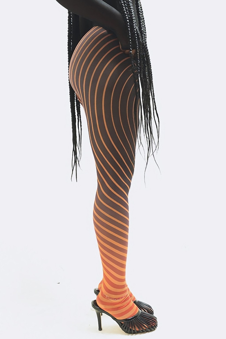 Summer New Stylish Gradient Stripe Printing Stretch Slim Sexy Leggings