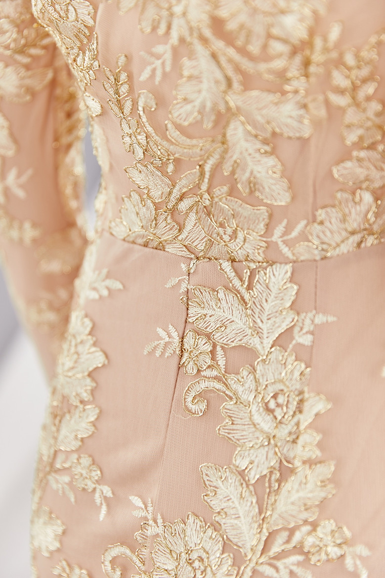 Autumn Off Shoulder Floral Embroidered New Stylish Slim Mini Evening Dress