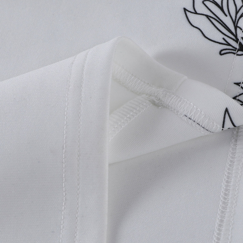 Early Autumn Temperament Square Neck Long Sleeve Letty "Lucky Angel" Batch Printing Stretch High Split Midi Dress