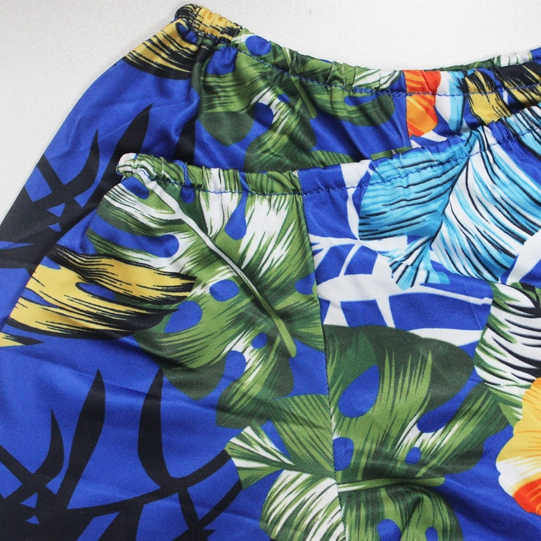 L-4Xl Plus Size Summer New Stylish Stretch Flower & Leaf Printing Off-The-Shoulder Casual Maxi Dress