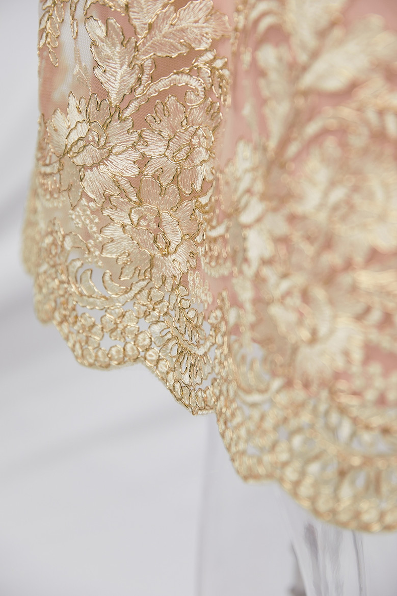 New Stylish Flower Embroidered Lace Sling V-Neck Elegant Mini Evening Dress