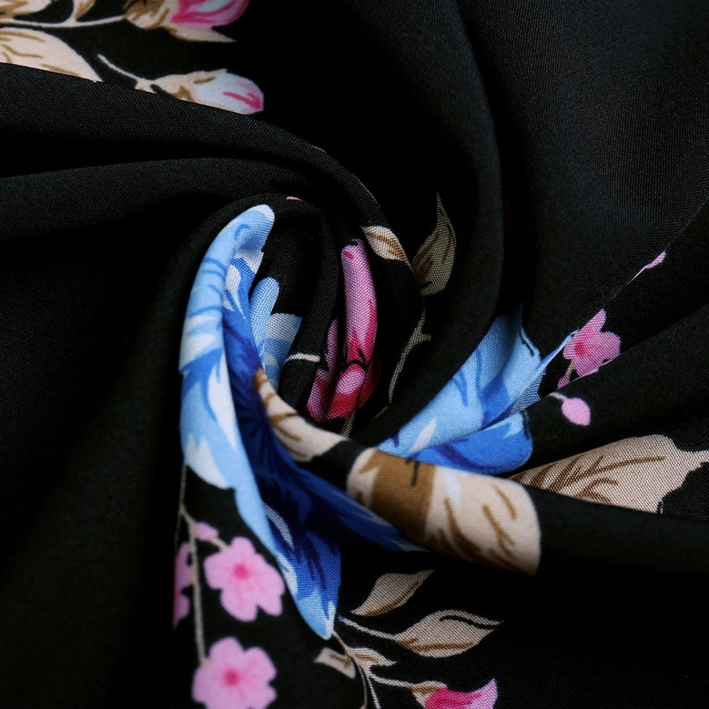 Summer New Off The Shoulder Flower Batch Printing Stretch Slit Midi Dress #1#