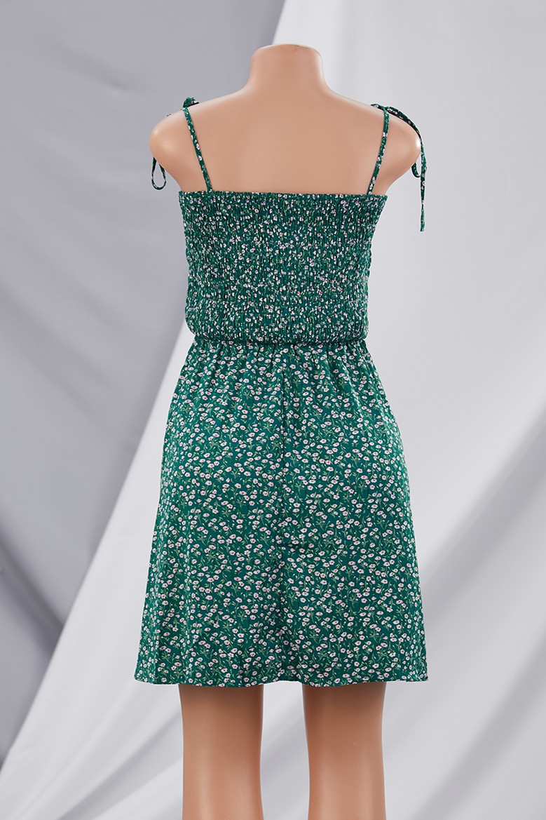 Summer New Stylish Batch Printing Inelastic Sling Pleated Casual Dress Summer New Stylish Batch Printing Inelastic Sling Pleated Casual Dress