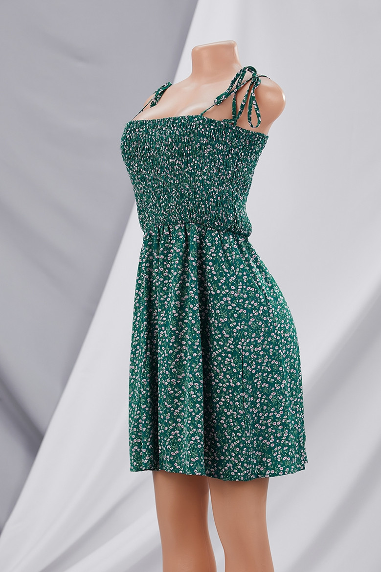 Summer New Stylish Batch Printing Inelastic Sling Pleated Casual Dress Summer New Stylish Batch Printing Inelastic Sling Pleated Casual Dress