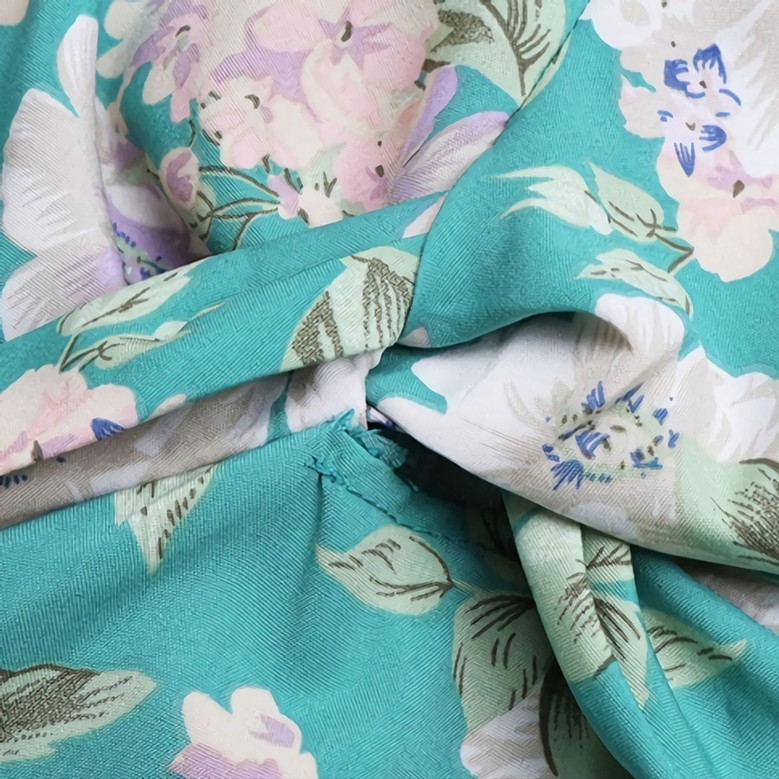 Summer New Stylish Inelastic Flower Batch Printing Short Sleeves V-Neck Zip-Up Casual Midi Dress