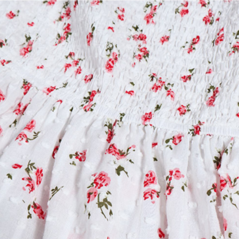 Summer Plus Size Floral Printing Inelastic Tube Top Thigh-Slit Stylish Midi Dress