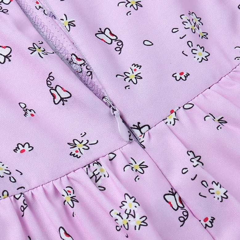 Summer Sling Falbala Batch Printing Sweet And Fresh Stretch Mini Dress Summer Sling Falbala Batch Printing Sweet And Fresh Stretch Mini Dress