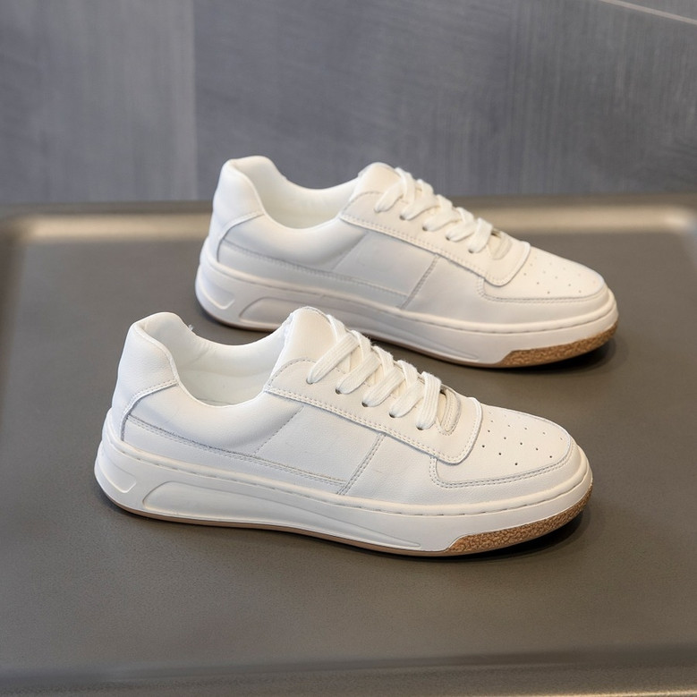 Spring New Two Colors Thick Bottom Leather Upper Stylish All-Match High Quality Sneakers Spring New Two Colors Thick Bottom Leather Upper Stylish All-Match High Quality Sneakers