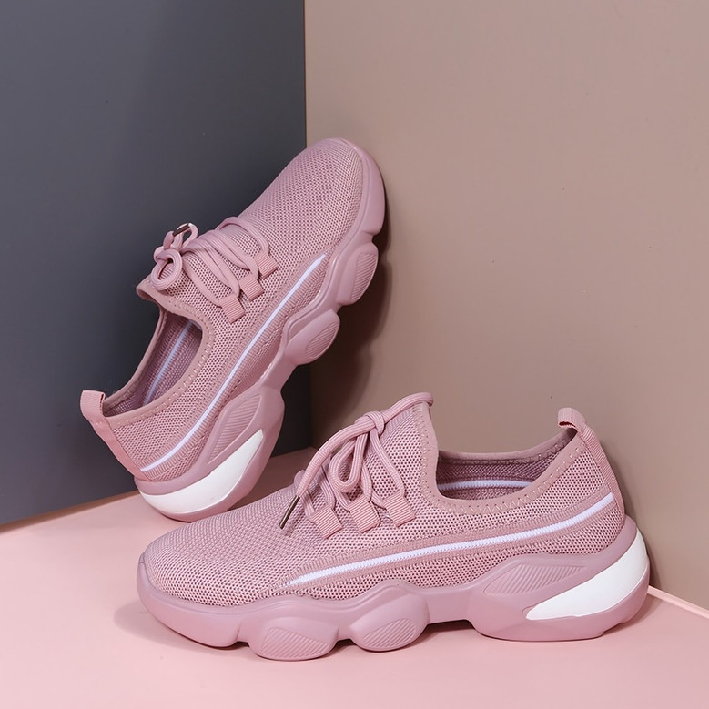 Spring & Summer New 3 Colors Breathable Knitted Low-Upper Stylish Thick Bottom Lace-Up Sneakers(Heel Height:4Cm) Spring & Summer New 3 Colors Breathable Knitted Low-Upper Stylish Thick Bottom Lace-Up Sneakers(Heel Height:4Cm)
