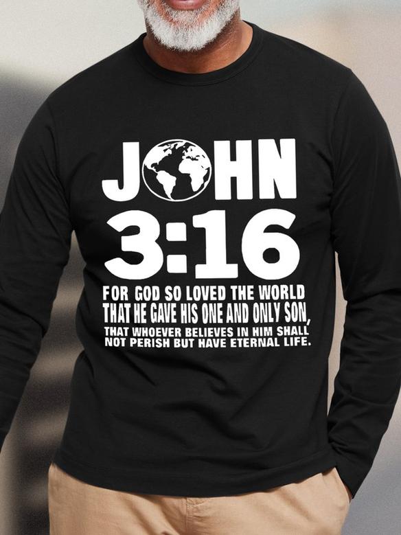 John 3:16 For God So Loved The World Men's Long Sleeve T-Shirt