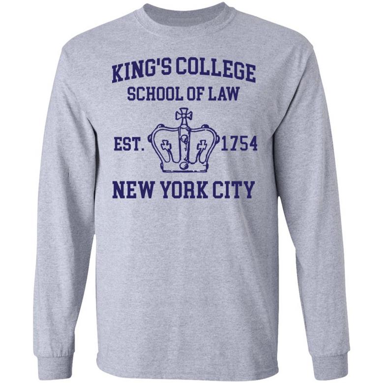 Alexander Hamilton King's College School Of Law Est 1954 New York City Graphic Design Printed Casual Daily Basic Unisex Long Sleeve