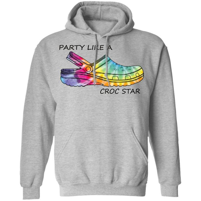 Party Like A Croc Star Tie Dye Graphic Design Printed Casual Daily Basic Hoodie