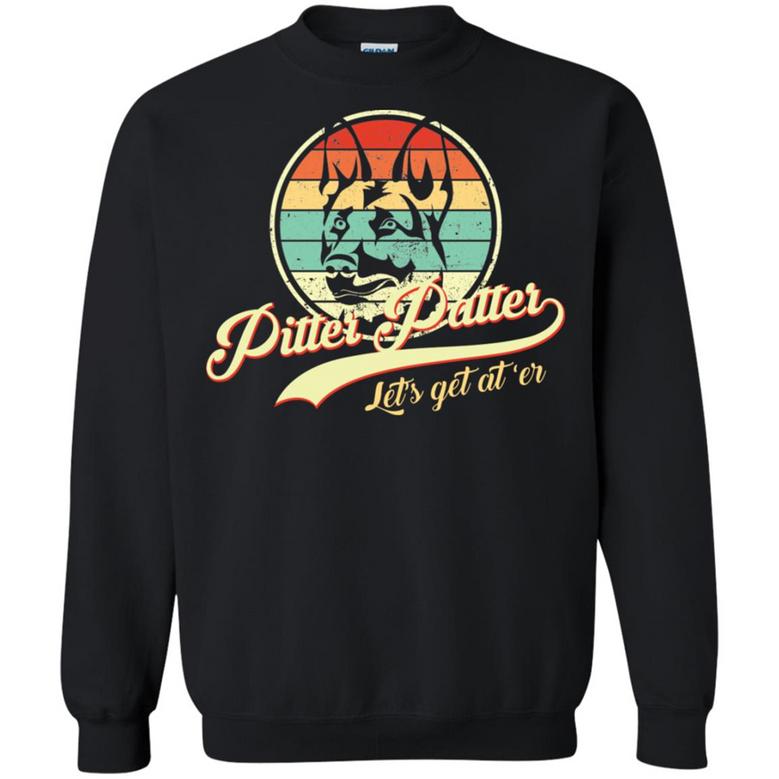 Pitter Patter Let's Get At 'Er Retro Graphic Design Printed Casual Daily Basic Sweatshirt