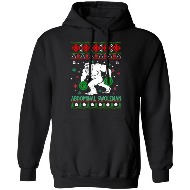 Abdominal Swoleman Bigfoot Gym Christmas Sweater Graphic Design Printed Casual Daily Basic Hoodie