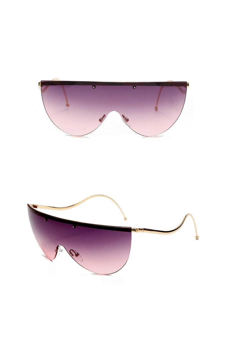 One Pc New Stylish Five Colors Metal Glasses Legs Frameless Polarized Uv Protection Sunglasses