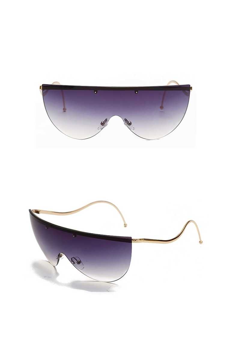 One Pc New Stylish Five Colors Metal Glasses Legs Frameless Polarized Uv Protection Sunglasses