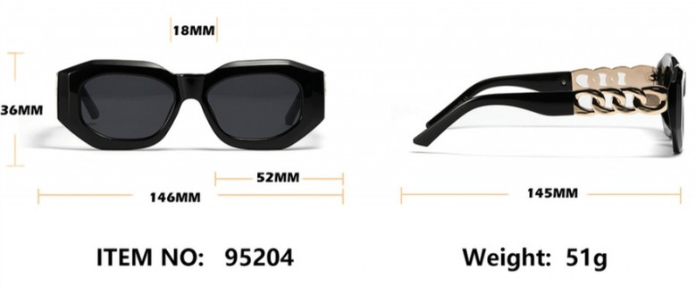 One Pc New Stylish Five Colors Square Shape Plastic Frame Metal Connected Glasses Legs Polarized Uv Protection Sunglasses