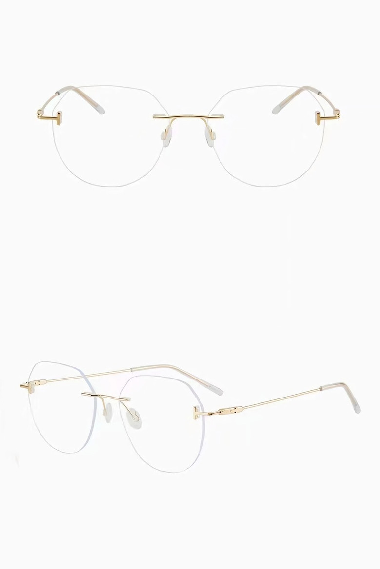 One Pc New Stylish Four Colors Frameless Gradient Color Metal Glasses Legs Polarized Uv Protection Sunglasses