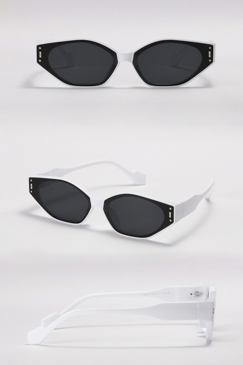 One Pc New Stylish Four Colors Geometry Plastic Small Frame Polarized Uv Protection Sunglasses